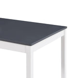 vidaXL Dining Table White and Grey 180x90x73 cm Pinewood