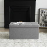 Storage Box Foldable Ottoman Seat Toy Storage Box Foot Stool Bench Home Stool