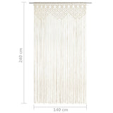 vidaXL Macrame Curtain 140x240 cm Cotton