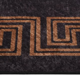 vidaXL Rug Washable 80x300 cm Black and Gold Anti Slip