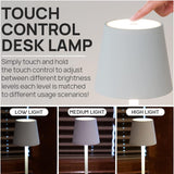 Rechargeable Cordless Metal Table Desk Lamp Touch Control Dimmable Night Light