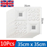 10Pcs 3D Tile Brick Wall Sticker Soft Self-adhesive Waterproof Foam Panel Decal