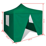 vidaXL Foldable Tent 3x3 m with 4 Walls Green