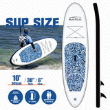 FunWater Inflatable Stand Up Paddle Board Surfboard 10' Long 30'' Wide 6'' Thick Complete Paddleboard Accessories Adjustable Paddle, Pump, ISUP Travel Backpack, Leash, Waterproof Bag, Adult Paddle Board SUPFR04A