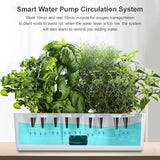 Smart Hydroponics Growing System Indoor Garden Kit 9 Pods Automatic Timing with Height Adjustable 15W LED Grow Lights 2L Water Tank Smart Water Pump for Home Office Kitchen