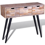 vidaXL Console Table with 3 Drawers Reclaimed Teak Wood