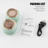 Mini Portable Fan - Hanging Neck Fan 5 Speed Wearable Personal Fan Air Cooler Rechargeable