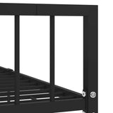 284572 vidaXL Bed Frame without Mattress Black Metal 160x200 cm