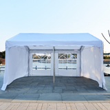 Outsunny 4m x 4 m Garden Gazebo Portable Carport Shelter w/ Removable Sidewalls & Doors Party Tent Shelter Car Canopy