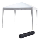 Outsunny 3 x 3M Garden Pop Up Gazebo Height Adjustable Marquee Party Tent Wedding Canopy with Carrying Bag, White