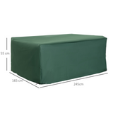 Outsunny 600D Oxford Patio Set Cover Outdoor Garden Rattan Furniture Protection Cover Protector Waterproof Anti-UV Green 245 x 165 x 55 cm