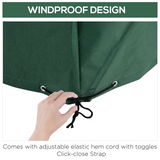 Outsunny 600D Oxford Patio Set Cover Outdoor Garden Rattan Furniture Protection Cover Protector Waterproof Anti-UV Green 135x135x75cm