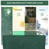 Outsunny 600D Oxford Patio Set Cover Outdoor Garden Rattan Furniture Protection Cover Protector Waterproof Anti-UV Green 135x135x75cm