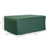 Outsunny 600D Oxford Patio Set Cover Outdoor Garden Rattan Furniture Protection Cover Protector Waterproof Anti-UV Green 210L x 140W x 80Hcm