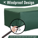 Outsunny 600D Oxford Patio Set Cover Outdoor Garden Rattan Furniture Protection Cover Protector Waterproof Anti-UV Green 210L x 140W x 80Hcm