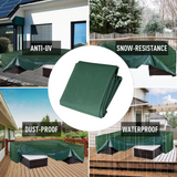 Outsunny 600D Oxford Patio Set Cover Outdoor Garden Rattan Furniture Protection Cover Protector Waterproof Anti-UV Green 210L x 140W x 80Hcm