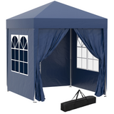 Outsunny 2m x 2m Garden Pop Up Gazebo Marquee Party Tent Wedding Awning Canopy New With free Carrying Case Blue + Removable 2 Walls 2 Windows