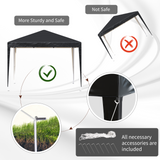 Outsunny 3 x 3M Garden Pop Up Gazebo Height Adjustable Marquee Party Tent Wedding Canopy with Carrying Bag, Black