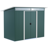 Outsunny Garden Metal Storage Shed House Hut Gardening Tool Storage w/ Tilted Roof and Ventilation 9 x 4ft