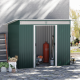 Outsunny Garden Metal Storage Shed House Hut Gardening Tool Storage w/ Tilted Roof and Ventilation 9 x 4ft