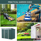 Outsunny Garden Metal Storage Shed House Hut Gardening Tool Storage w/ Tilted Roof and Ventilation 9 x 4ft