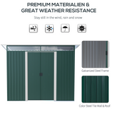 Outsunny Garden Metal Storage Shed House Hut Gardening Tool Storage w/ Tilted Roof and Ventilation 9 x 4ft