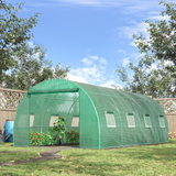 Outsunny Walk in Polytunnel Outdoor Garden Greenhouse with Windows and Doors (6 x 3M)