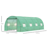 Outsunny Walk in Polytunnel Outdoor Garden Greenhouse with Windows and Doors (6 x 3M)