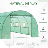 Outsunny Walk in Polytunnel Outdoor Garden Greenhouse with Windows and Doors (6 x 3M)