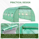 Outsunny Walk in Polytunnel Outdoor Garden Greenhouse with Windows and Doors (6 x 3M)