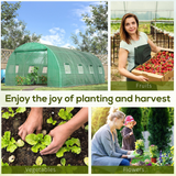 Outsunny Walk in Polytunnel Outdoor Garden Greenhouse with Windows and Doors (6 x 3M)