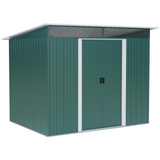 Outsunny Garden Metal Storage Shed House Hut Gardening Tool Storage w/ Tilted Roof and Ventilation 9 x 6ft