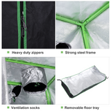 Outsunny Mylar Hydroponic Grow Tent with Adjustable Vents and Floor Tray for Indoor Plant Growing  80 x 80 x 160cm