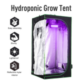 Outsunny Mylar Hydroponic Grow Tent with Adjustable Vents and Floor Tray for Indoor Plant Growing  80 x 80 x 160cm