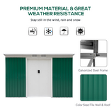 Outsunny 9ft x 4ft Corrugated Garden Metal Storage Shed Outdoor Equipment Tool Box with Kit Ventilation & Doors