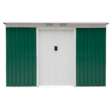 Outsunny 9ft x 4ft Corrugated Garden Metal Storage Shed Outdoor Equipment Tool Box with Kit Ventilation & Doors