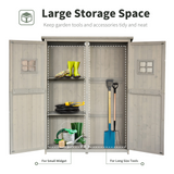 Outsunny Wooden Garden Shed Tool Storage Outsunny Wooden Garden Shed w/ Two Windows, Tool Storage Cabinet, Outdoor Double Door Organizer 127.5L x 50W x 164H cm, Grey