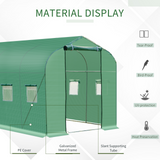 Outsunny Walk in Polytunnel Greenhouse with Windows and Door for Garden, Backyard (4 x 2M)