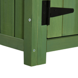 Outsunny Garden Shed Vertical Utility 3 Shelves Shed Wood Outdoor Garden Tool Storage Unit Storage Cabinet, 77 x 54.2 x 179cm - Dark Green