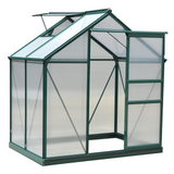 Outsunny Clear Polycarbonate Greenhouse Large Walk-In Green House Garden Plants Grow Galvanized Base Aluminium Frame w/ Slide Door (6 x 4ft)