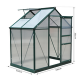 Outsunny Clear Polycarbonate Greenhouse Large Walk-In Green House Garden Plants Grow Galvanized Base Aluminium Frame w/ Slide Door (6 x 4ft)