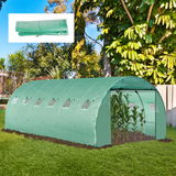 Outsunny 6 x 3 x 2m Greenhouse Replacement Cover ONLY Winter Garden Plant PE Cover for Tunnel Walk-in Greenhouse with Roll-up Windows Door Outdoor