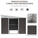 Outsunny 11.3 x 9.2ft Garden Metal Storage Shed Outdoor Metal Tool House with Double Sliding Doors & 2 Air Vents, Grey