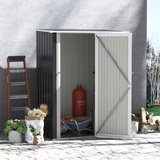 Outsunny 5ft x 3ft Garden Metal Storage Shed, Outdoor Tool Shed with Sloped Roof, Lockable Door for Equipment, Bikes Grey