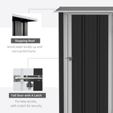 Outsunny 5ft x 3ft Garden Metal Storage Shed, Outdoor Tool Shed with Sloped Roof, Lockable Door for Equipment, Bikes Grey