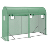 Outsunny Garden Plant Tomato Growth Greenhouse W/ Double Doors & 4 Windows  PE Cover Steel Frame Green, 3L x 1W x 2H (m)