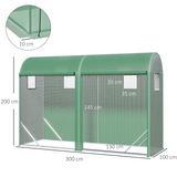 Outsunny Garden Plant Tomato Growth Greenhouse W/ Double Doors & 4 Windows  PE Cover Steel Frame Green, 3L x 1W x 2H (m)