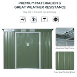 Outsunny 7 x 4ft Garden Metal Storage Shed w/ Foundation Double Door Ventilation Window Sloped Roof Outdoor Equipment Tool Storage 213 x 130 x 173 cm