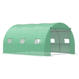 Outsunny Walk in Polytunnel Outdoor Garden Greenhouse with Windows and Doors (4 x 3M)