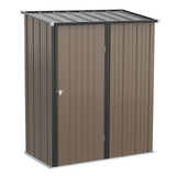 Outsunny 5.3ft× 3.1ft Outdoor Storage Shed, Garden Metal Storage Shed with Single Lockable Door, Tool Storage Shed for Backyard, Patio, Lawn, Brown